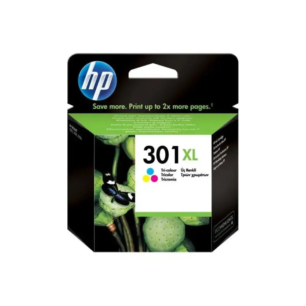 HP - Cartucho de tinta original 301XL a color para impresoras HP DeskJet 2540, alta capacidad (6 ml) y rendimiento de 300 páginas