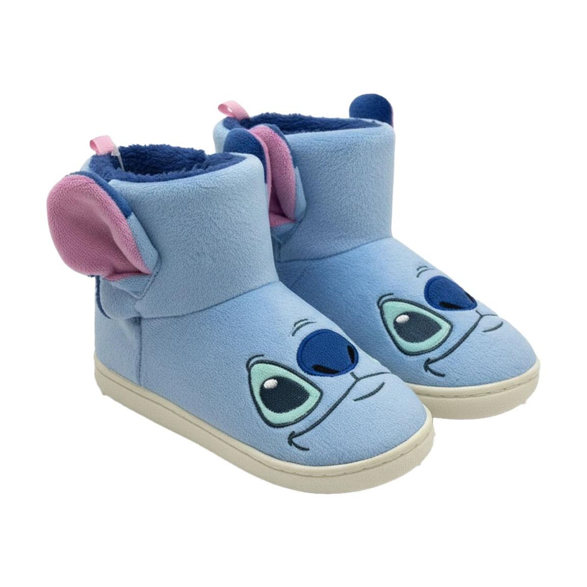 Zapatillas de casa bota Stitch licencia oficial para niños, pantuflas infantiles suaves y cálidas con diseño 3D de orejas y rostro, ideal para invierno y estar en casa