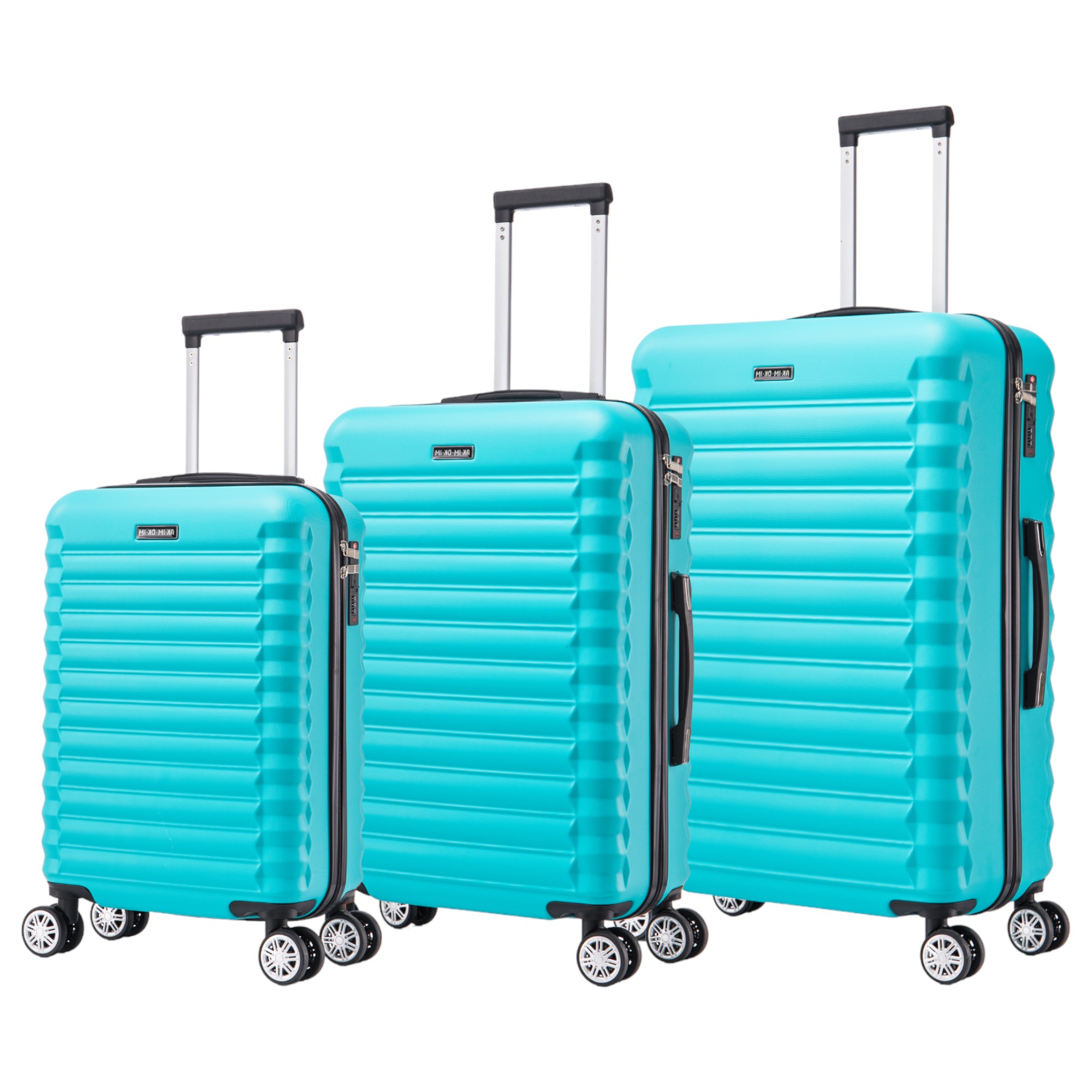 Conjunto de Maletas de Viaje Elegantes: Carcasa Ligera de ABS, Cerradura Numérica, 4 Ruedas Giratorias 360°, Asa Telescópica de Aluminio Juego de Maletas Set Trolley Maleta Cabina ( 7599-6649 M003 8008 6089 FS)