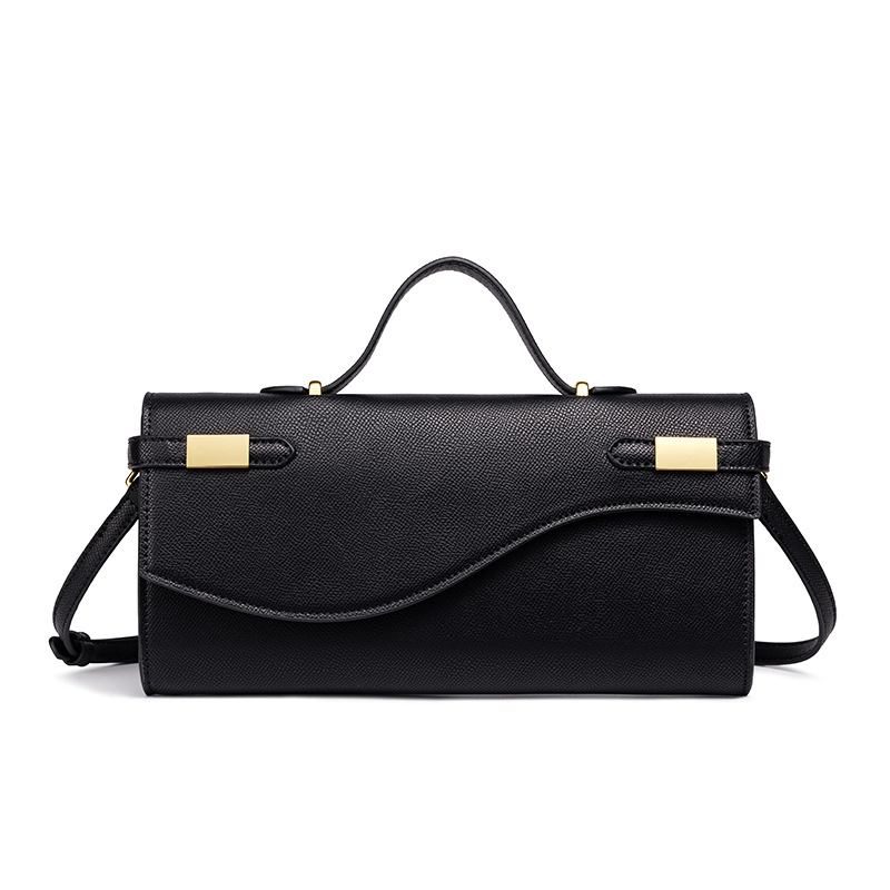 Bolso de hombro largo minimalista para viajes, color sólido, bolso de mano formal para mujer con correa desmontable