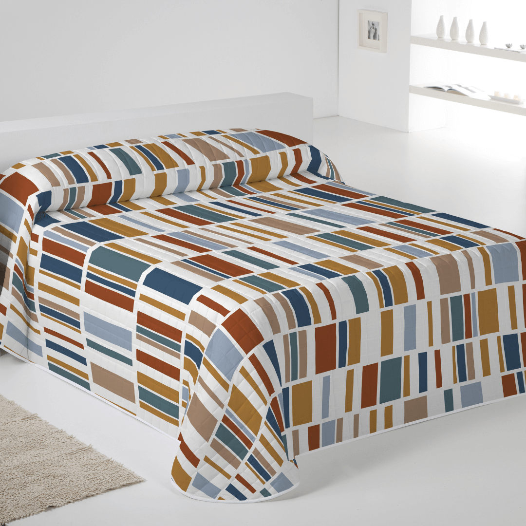 ICEHOME - Colcha Bouti Estampada - Microfibra Extra Suave de Alta Calidad - 15 Modelos Diferentes - Acolchado a Rombos - Cama 90-105/135/150/180 - Relleno Ligero 70 gramos - Fabricado en España