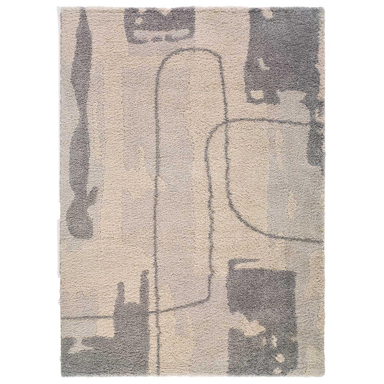 Alfombra interior shaggy abstracta en gris - HELIA 8812 | 80x150, 133x190, 160x230 cm