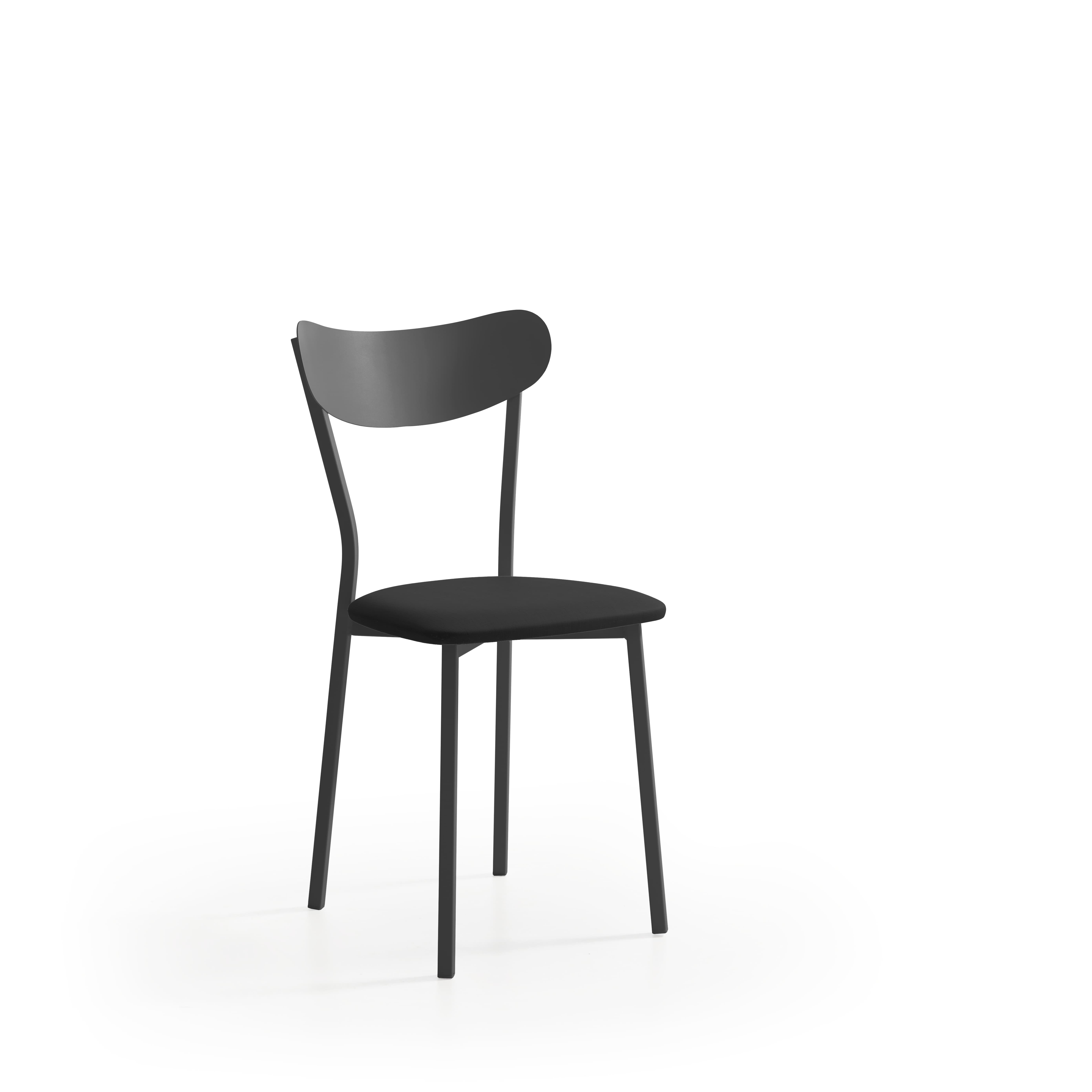 V Velasco - Silla de Salón y Comedor EVA con Armazón Metálico de Tubo Cuadrado 20mm - Espuma de Alta Densidad, Color Negro (Norma EN 12520)