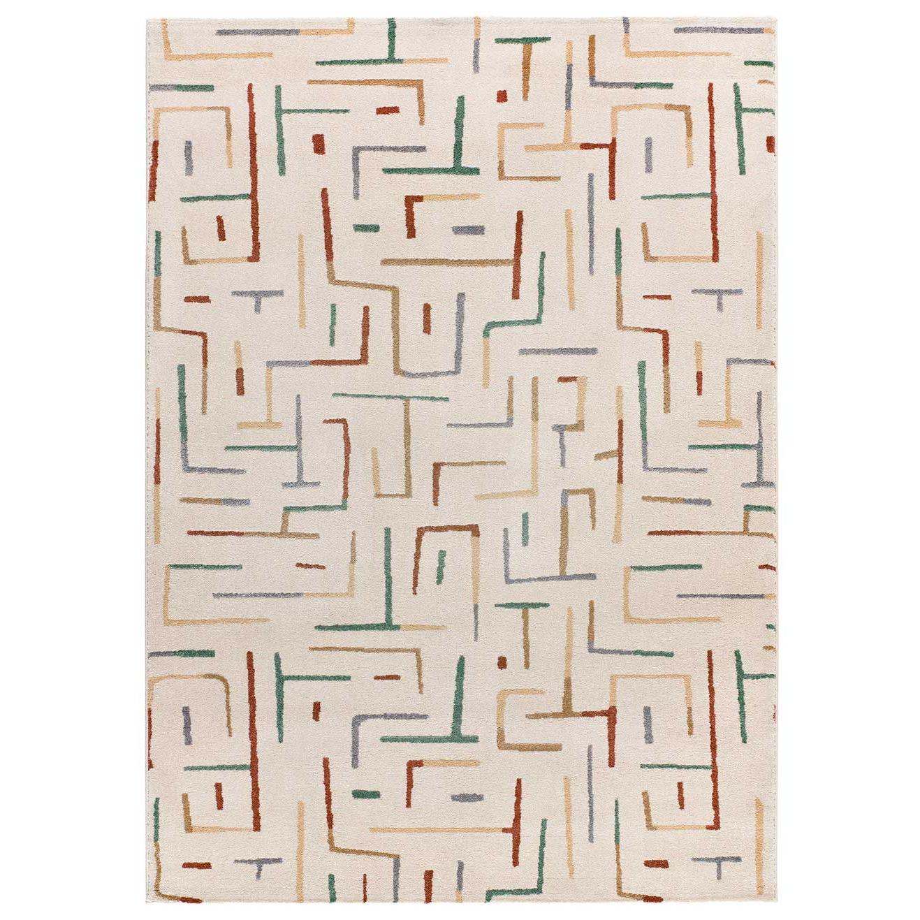 Alfombra interior diseño geométrico en multicolor - BERUTI 12925 | 80x150, 133x190, 160x230 cm