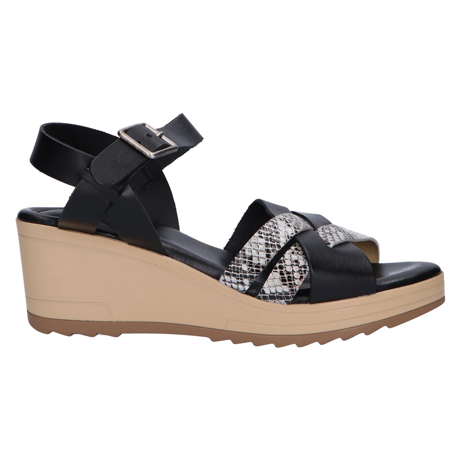 Women's Sandals KICKERS 775741-50 WIDJIK 82 NOIR IMPRIME PYTHON