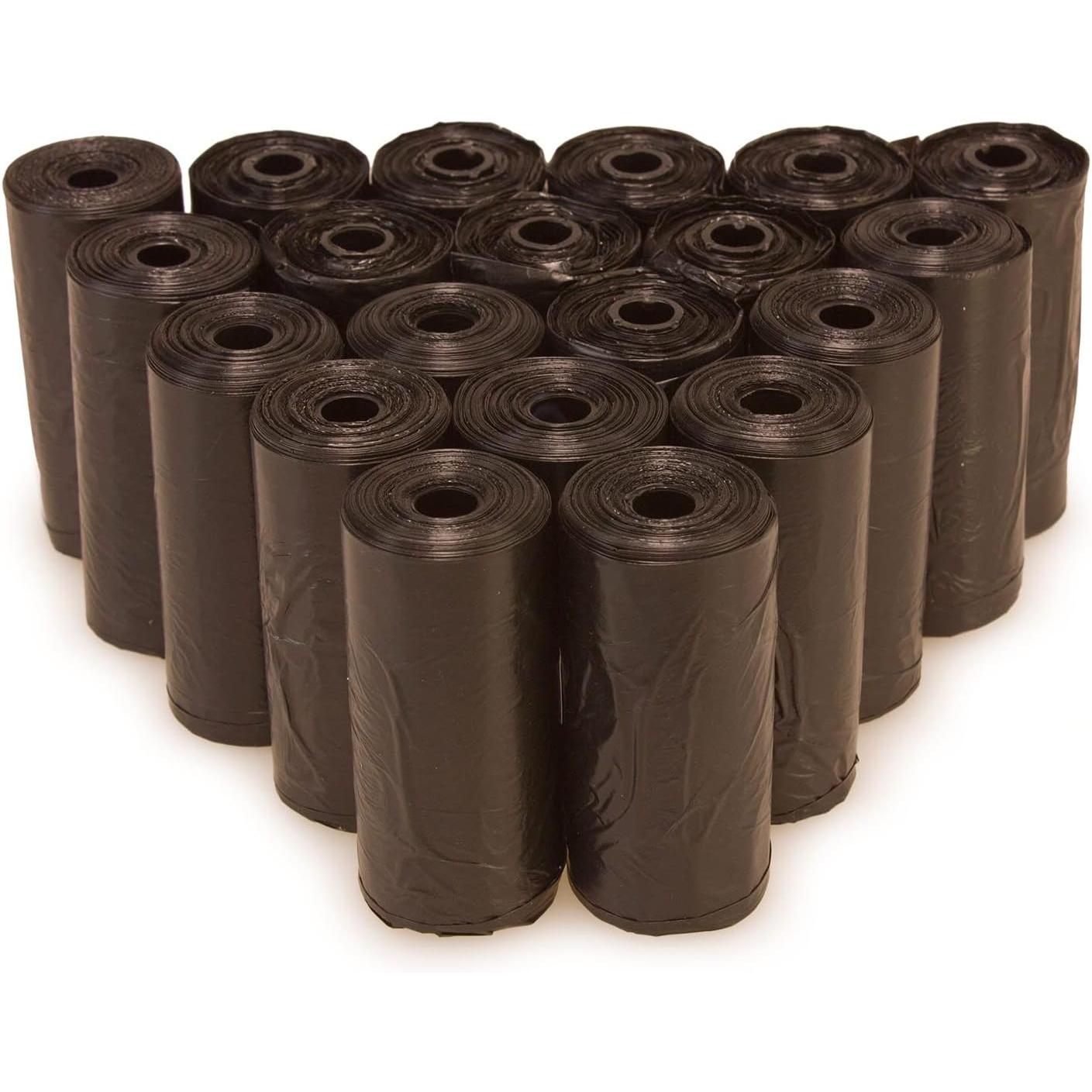 Bolsa para caca Excrementos de Perro mascotas negro y multicolor surtidos de cantidad a diferentes precios para elegir alta resistencia 150/300/600/900/1800 bolsas -Cada rollo trae 15 bolsas