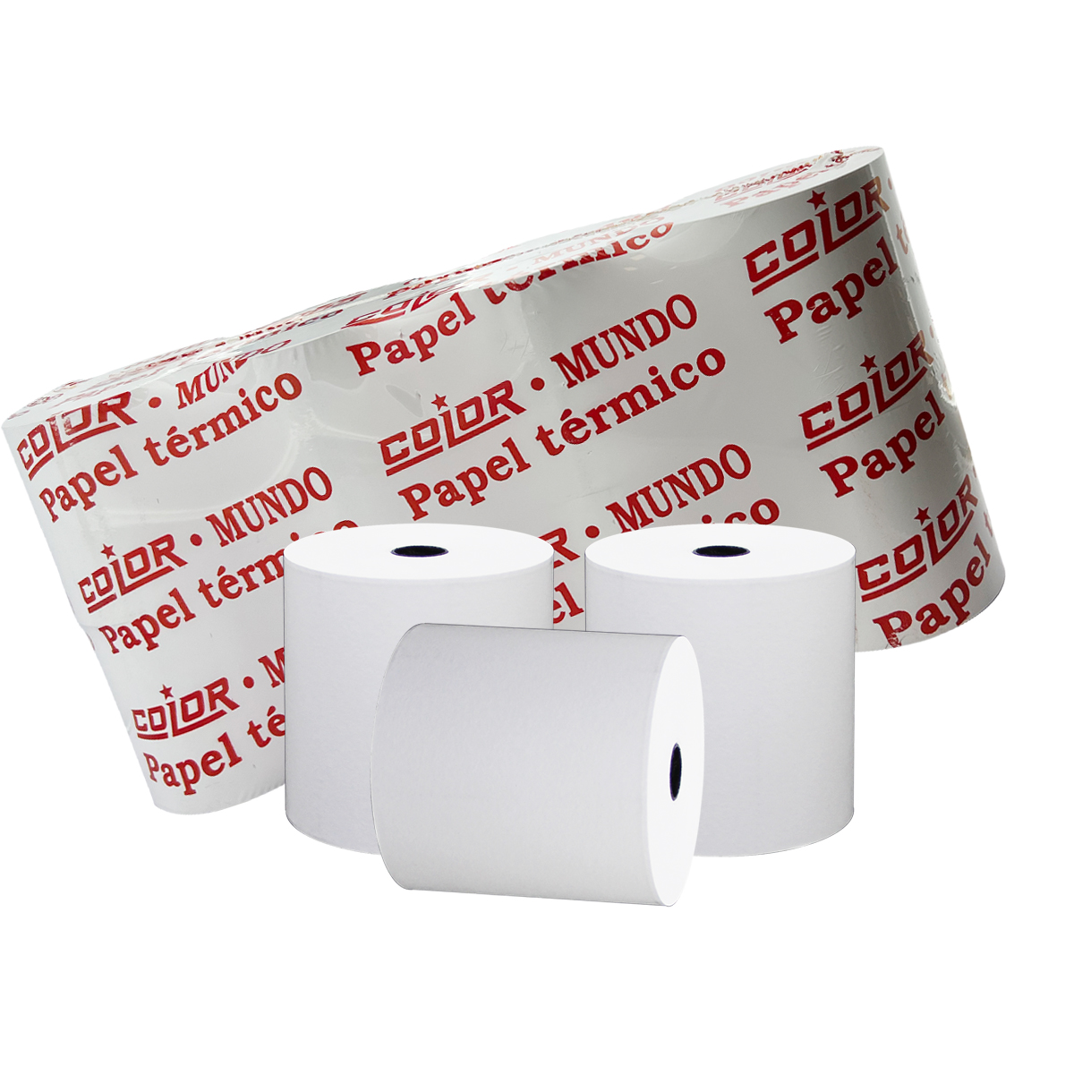 Rollos de papel térmico 80X80mm, papel para tickets de Datáfonos, Cajas Registradoras y TPV. Marca color mundo 000-001