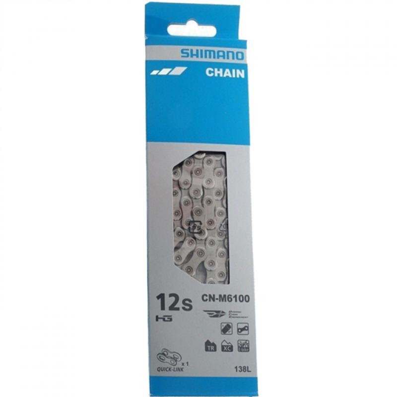 SHIMANO | Cadena Deore M6100 12v 138 Eslabones - La cadena M6100 mejora el cambio y la retención de la cadena gracias a una parte extendida de la placa interior