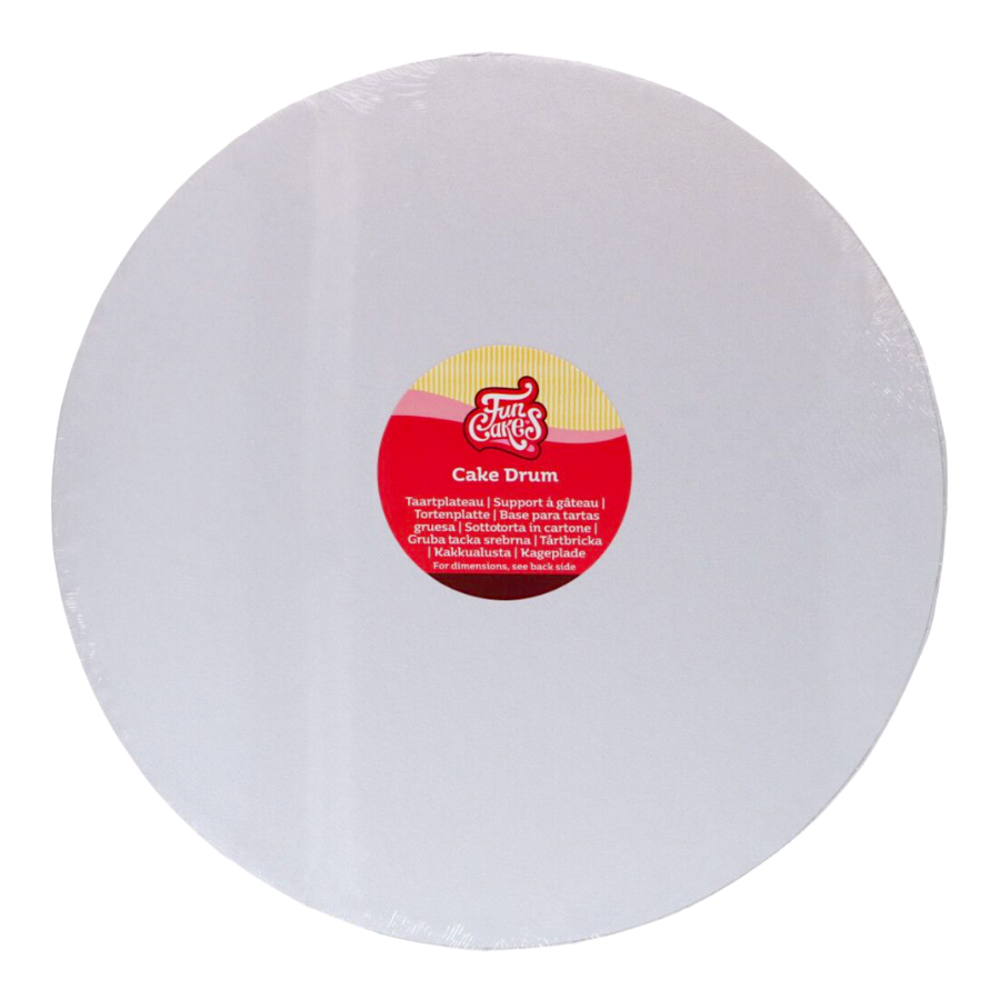 Glotomania - Cake Drum Redondo Blanco (Funcajes) - 40 Cm Ø - Cartón Resistente