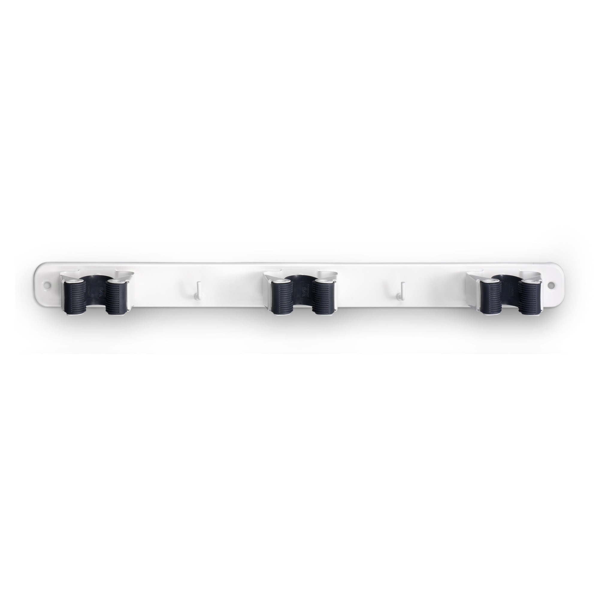 Colgador Escobas y Fregonas Soporte Pared 3 Soportes y 2 Ganchos Resistente y Ahorra Espacio