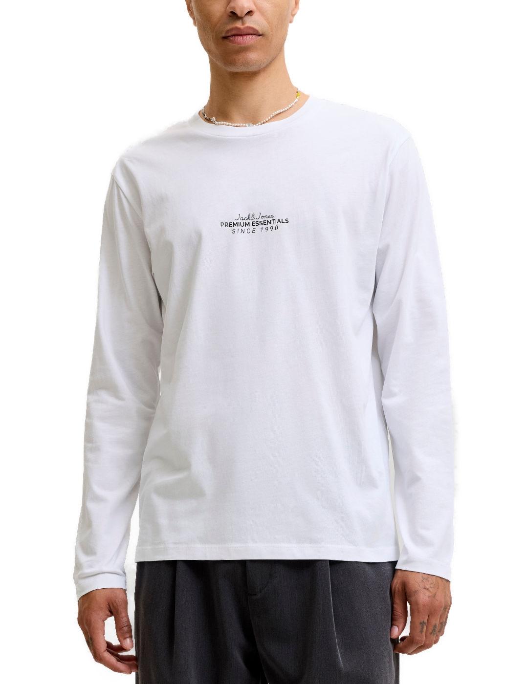 Camiseta Jack&Jones Blaloki blanco manga larga para hombre