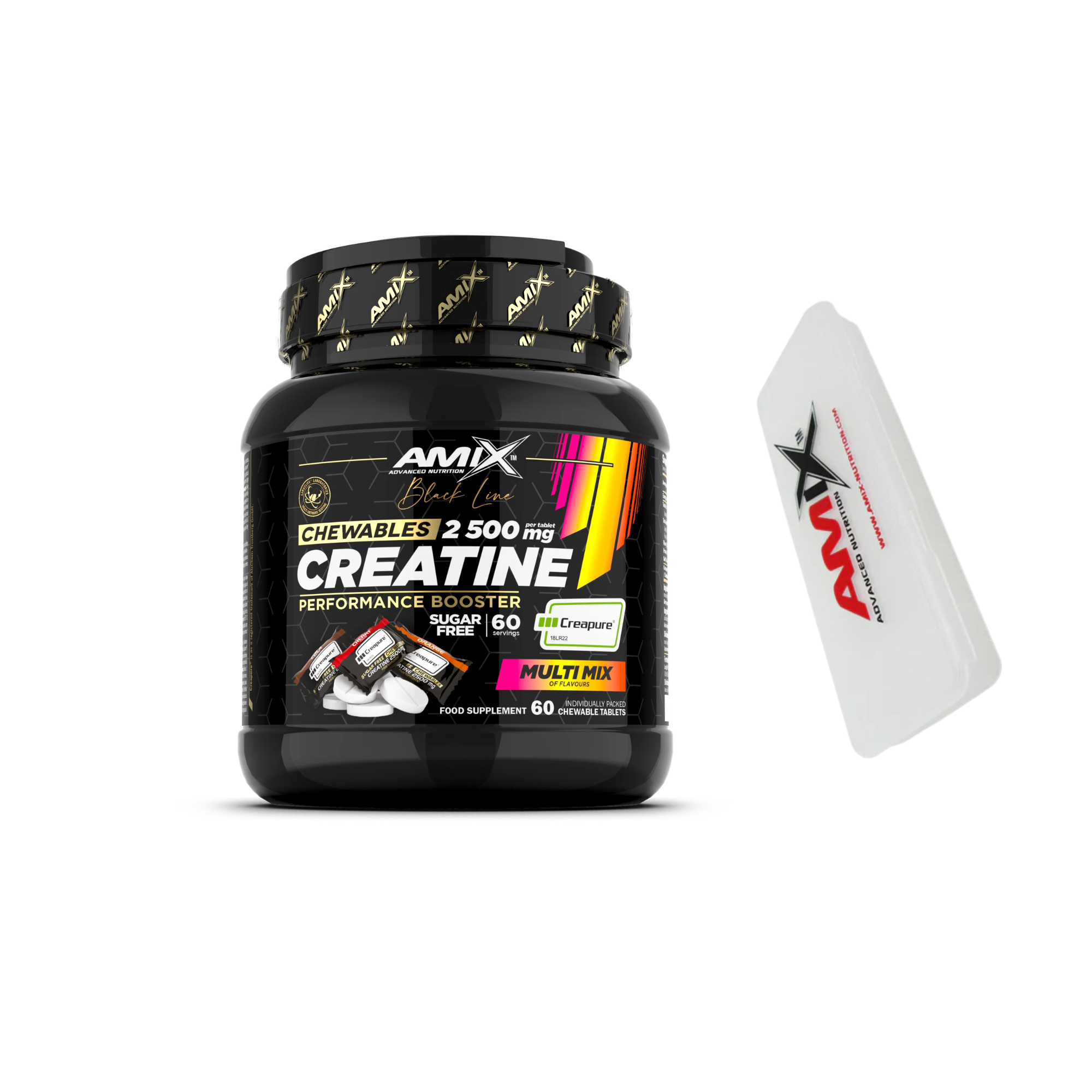 CREATINA MASTICABLE CREAPURE AMIX Varios Tamaños y Sabores + Pastillero De Regalo