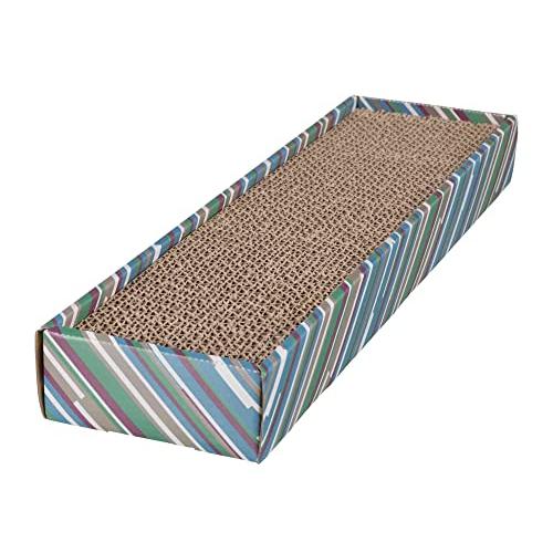 TRIXIE Scratchy scratching cardboard, catnip, 48 × 5 × 13 cm, black/white