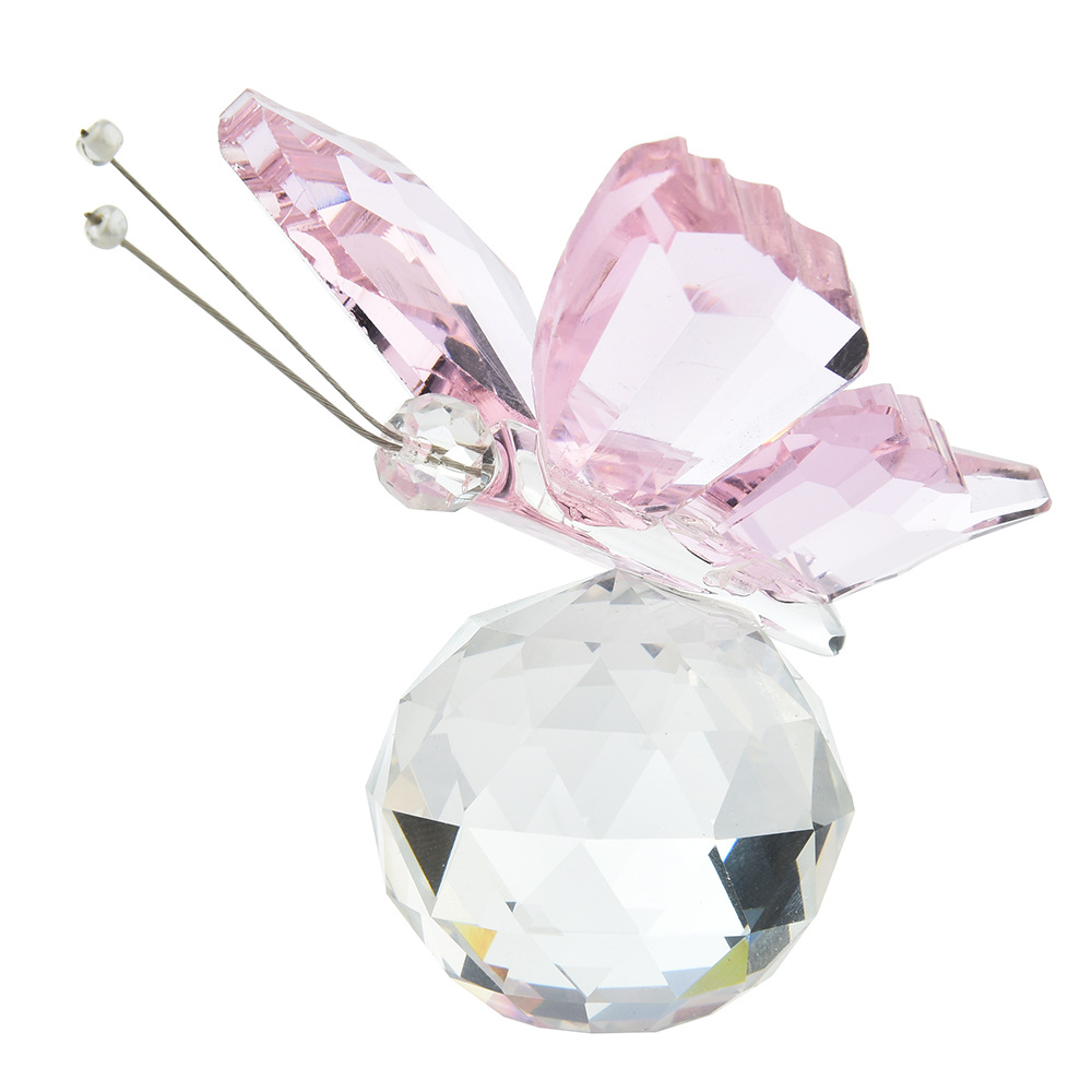 Figura de mariposa de cristal con base de bola de cristal, un regalo o un objeto de colección