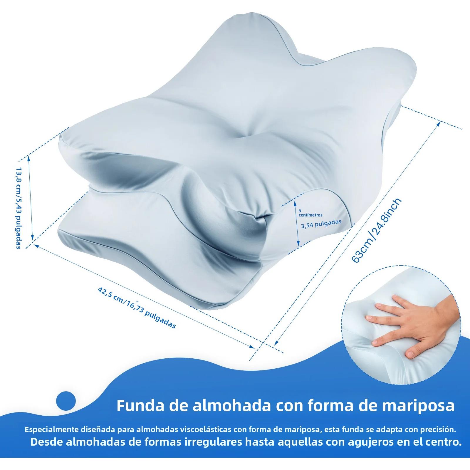 TK Funda De Almohada Cervical Suave En Forma De Mariposa Con Cierre Respirable Accesorio De Cama Para Hotel Hospital