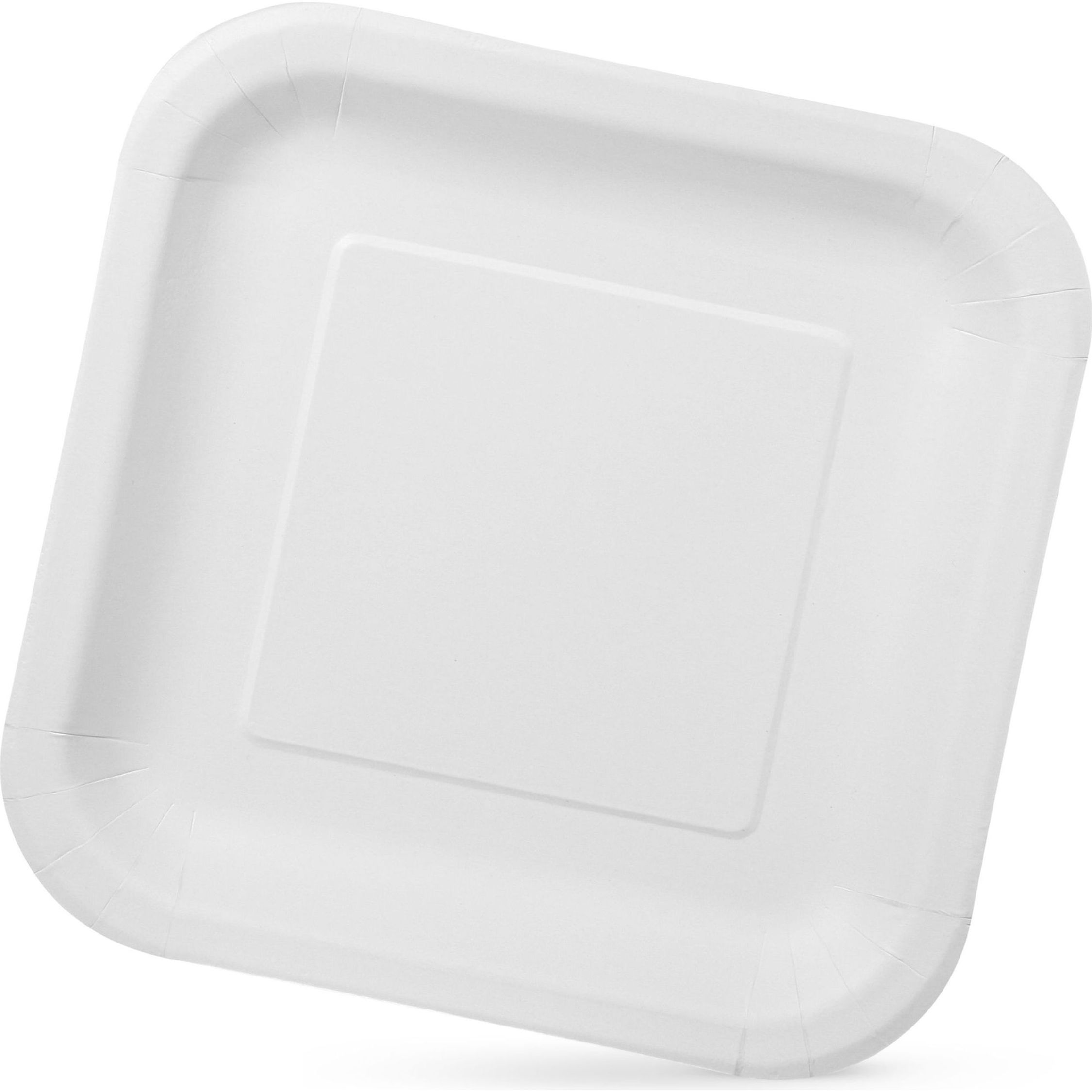 Algon - Set de Platos Rectangulares Blancos 26cm (25 unidades) - Ecológicos, Resistentes y Biodegradables