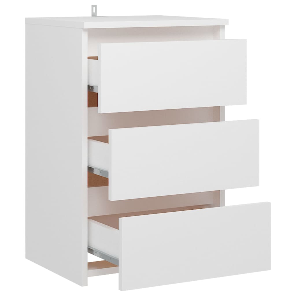 vidaXL Mesitas de noche 2 uds madera contrachapada blanco 40x35x62,5cm