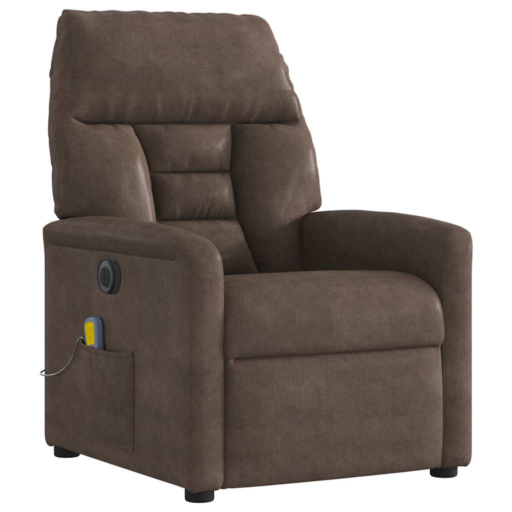 vidaXL Sillón reclinable de masaje eléctrico tela de microfibra Multicolor