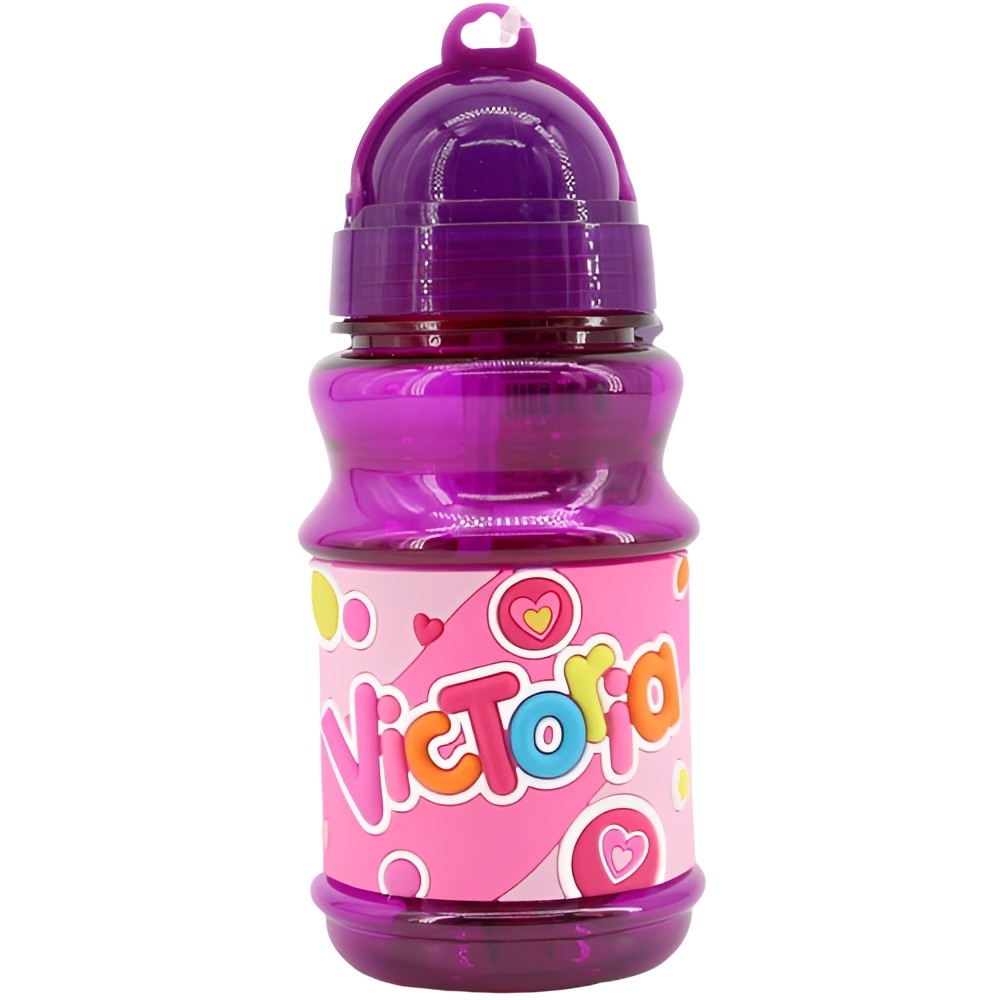 PLUS HOME Botella Agua con Nombre para Niños 350 Ml a Prueba de Fugas Sin BPA
