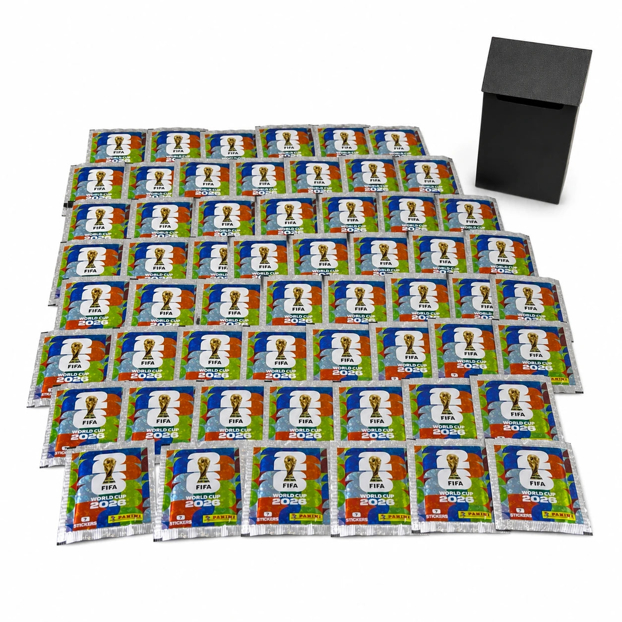 Pack Recarga 50 Sobres Panini FIFA World Cup 2026 + Deck Box