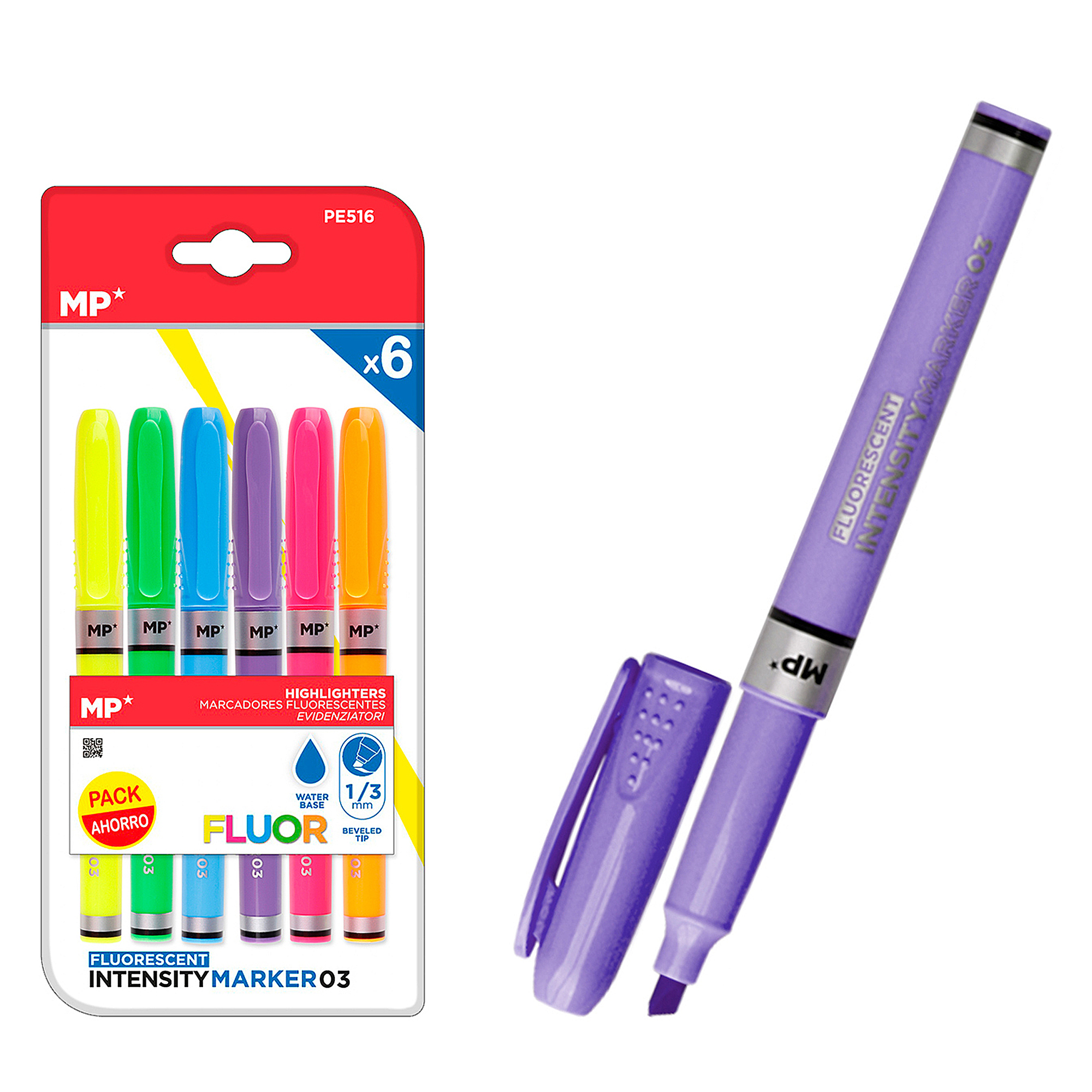 DAM MARCADOR FLUORESCENTE 6 Uds. PACK AHORRO Color: Aleatorio