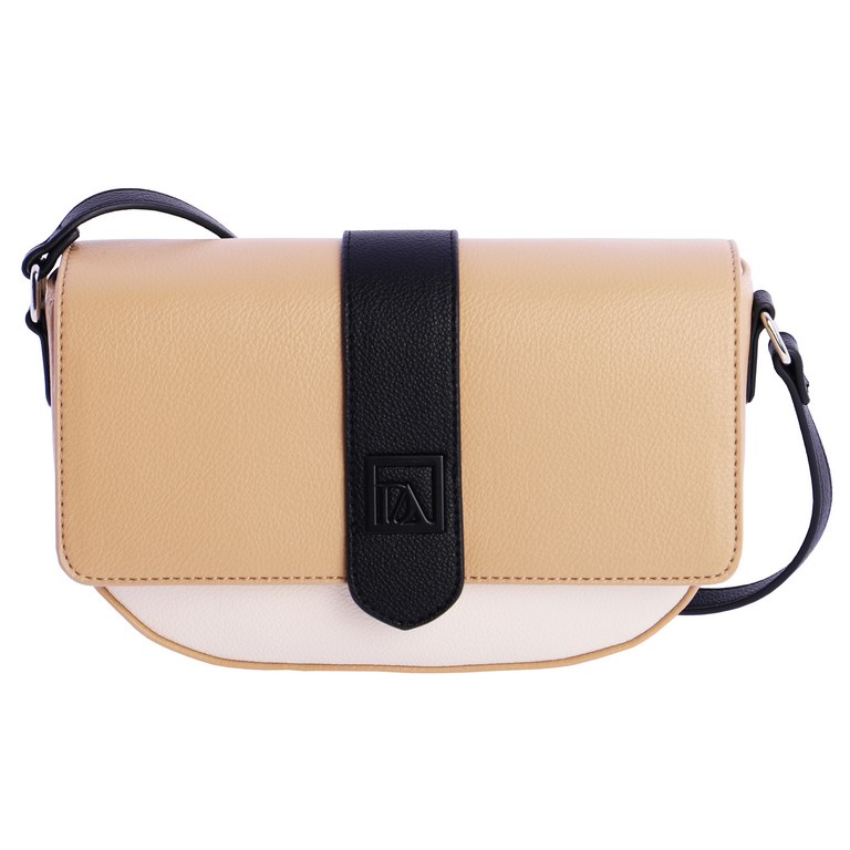 DON ALGODON BOLSO BANDOLERA CON TAPA EN BEIGE