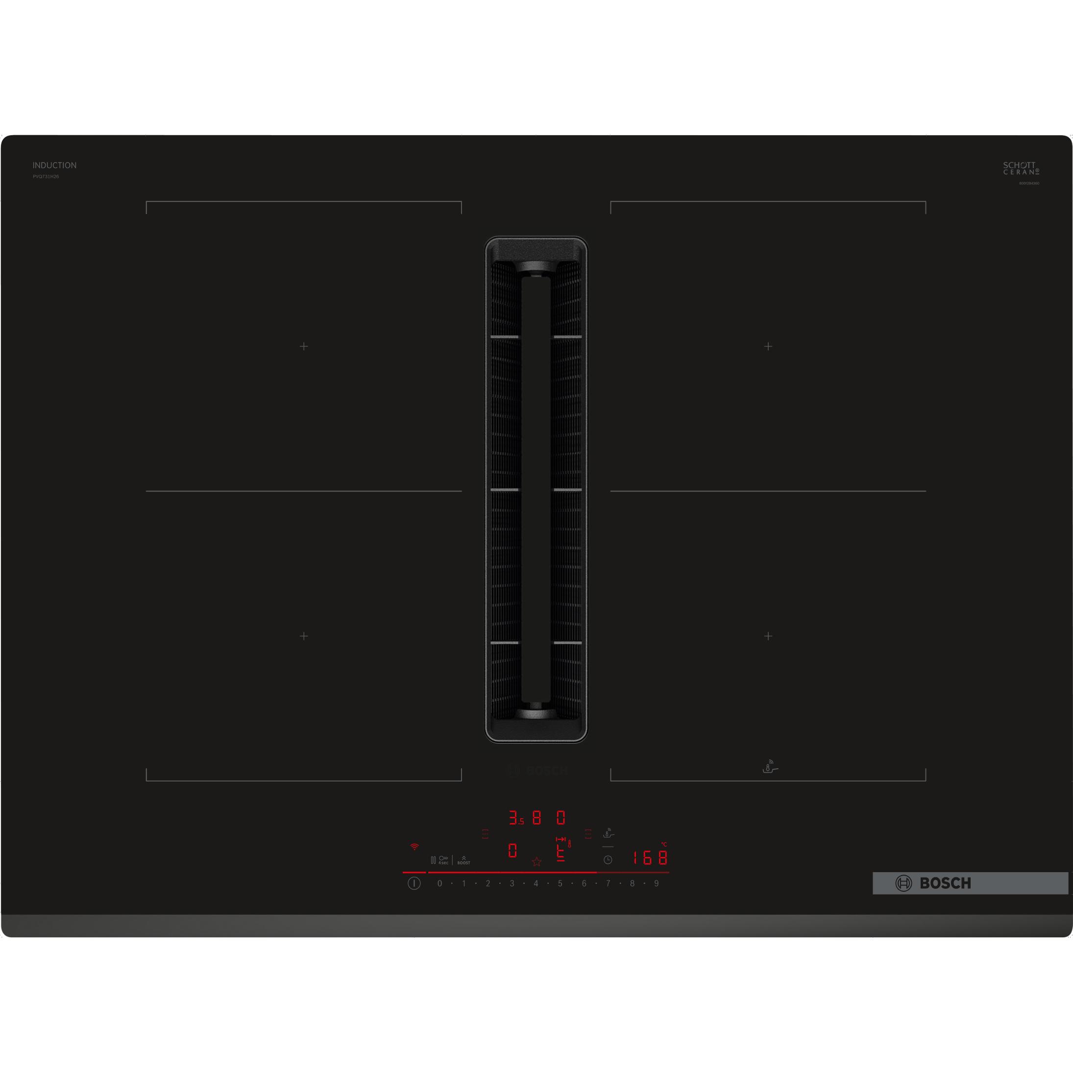 Inducción con campana integrada Bosch PVQ731H26E - Con Temporizador - Con Pantalla/Display