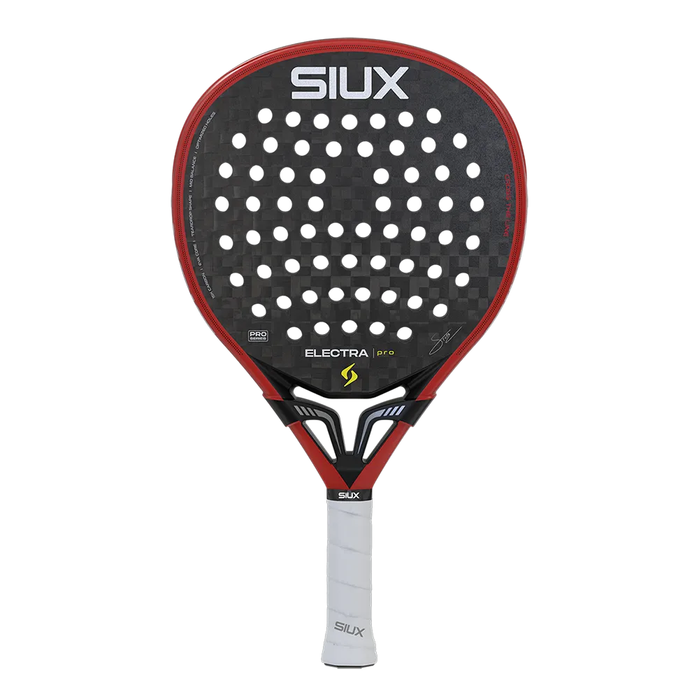 SIUX - Electra Pro 2026 Fire Red - Pala de pádel para hombre y mujer - Carbono - Jugadores avanzados y profesionales - Potencia y precisión - Alto rendimiento - Competición
