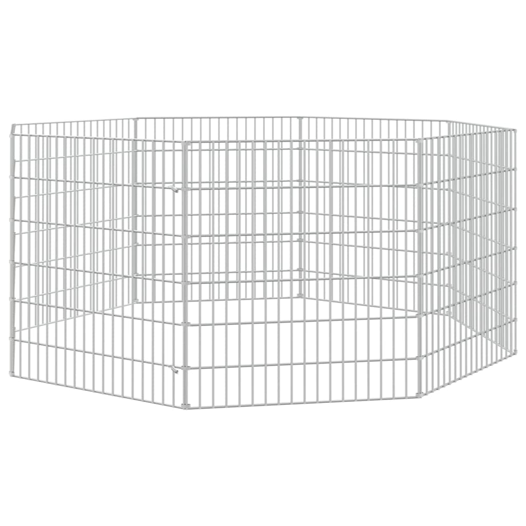 vidaXL Recinto Animales Corral 8 Paneles Jaula para Conejos Hierro Galvanizado Dimensiones 54 x 60 cm, 54 x 80 cm, 54 x 100 cm