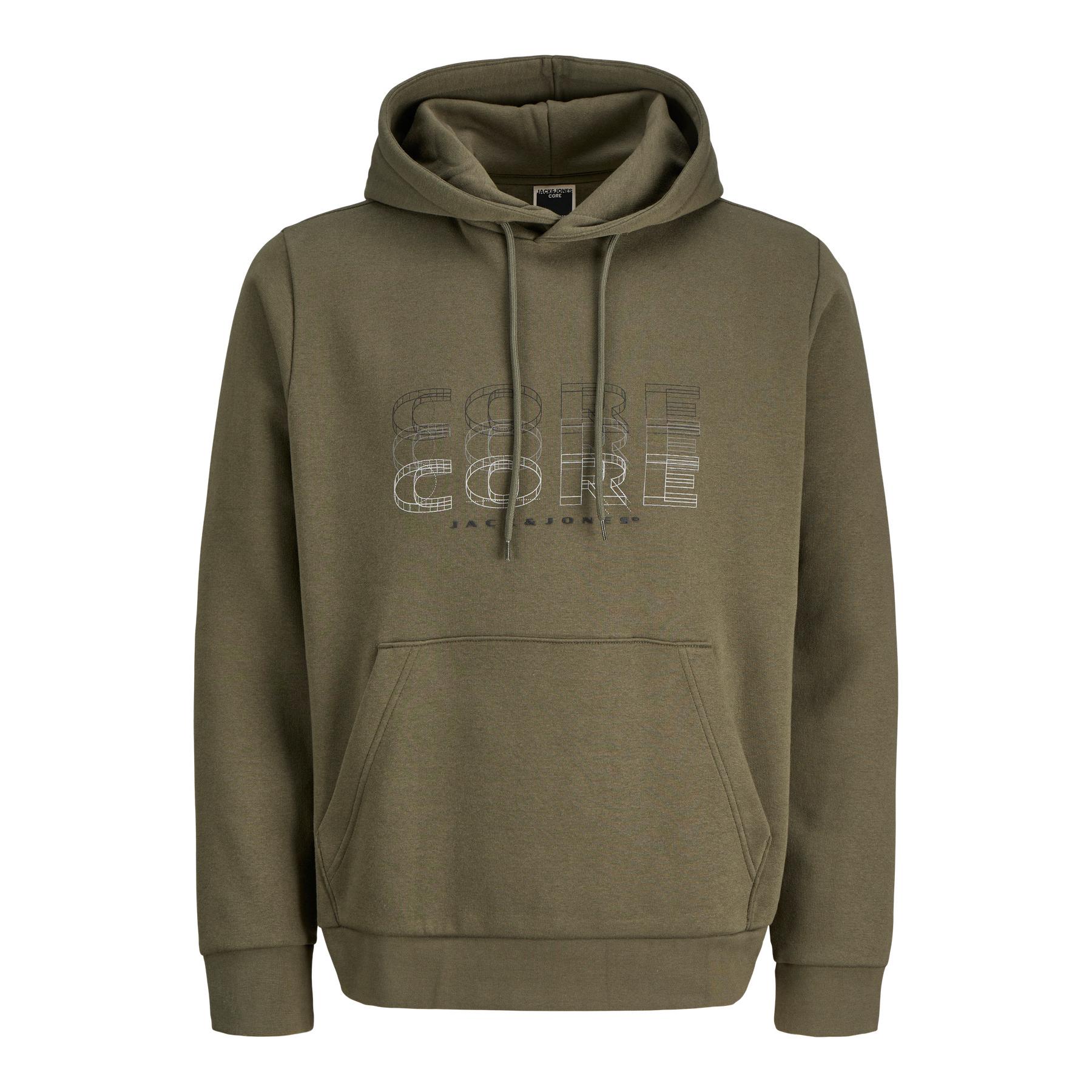 Jack & Jones hombre Sudadera con Capucha y bolso frontal Serie CORE Mod JCOFUSION BRANDING SWEAT HOOD logo estampado Otoño Invierno Ref 12284536