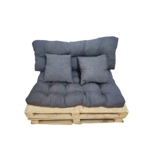 REINO MANSIDI - Juego de Cojines para Palets - Asiento y Respaldo + 2 Decorativos - Fácil de Limpiar - Relleno de Calidad - Fabricado en España