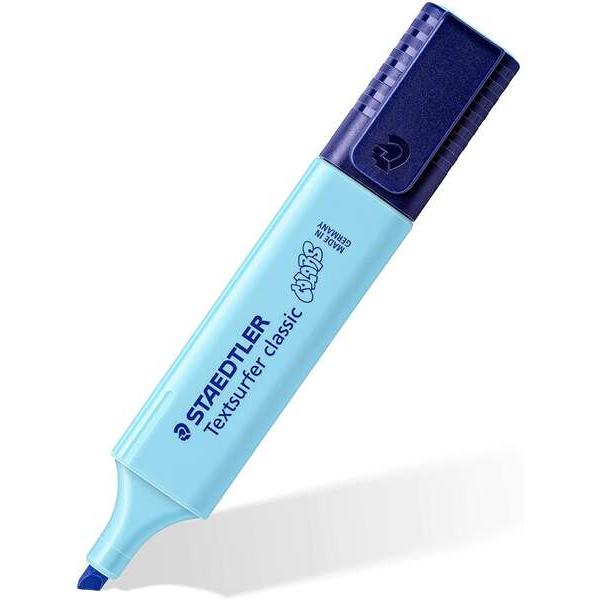 Staedtler textsurfer classic 364 vintage rotulador marcador fluorescente - punta biselada - trazo entre 1mm-5mm - tinta con base de agua - color azul cielo (10 uds)