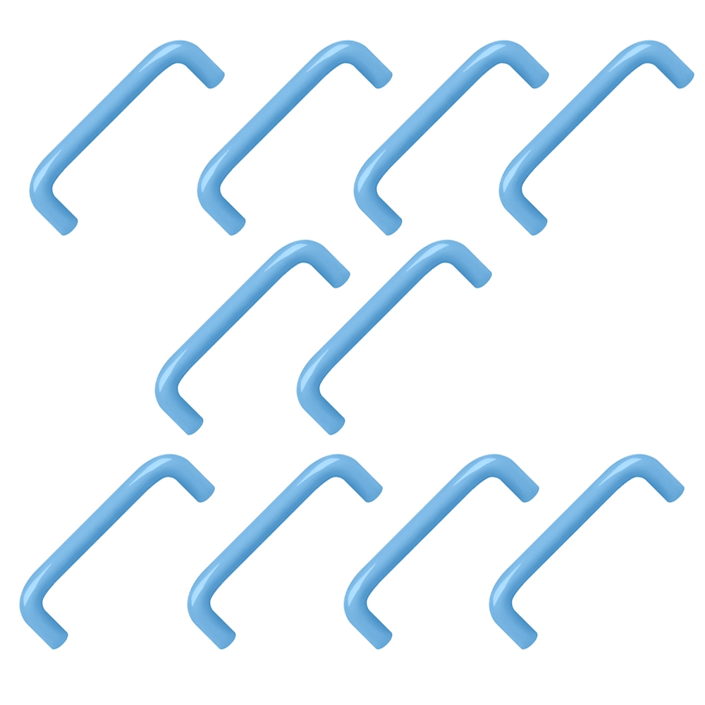 10 Un. TIRADOR Asa Mueble Infantil resina plástica ABS azul - Distancia tornillos 96MM para