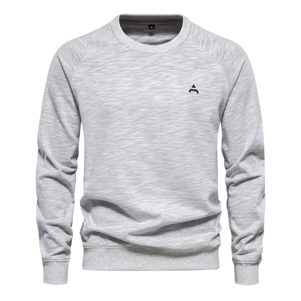 TK 2024 primavera y otoño nueva sudadera líder para hombres suelta Casual Color sólido jersey de cuello redondo sudadera de moda para hombres