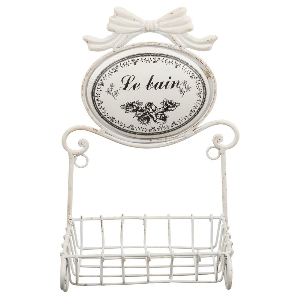 Wonderlust Deco - Jabonera de metal blanca 17x13x30 cm Blanco 17,3x13x29,5h cm