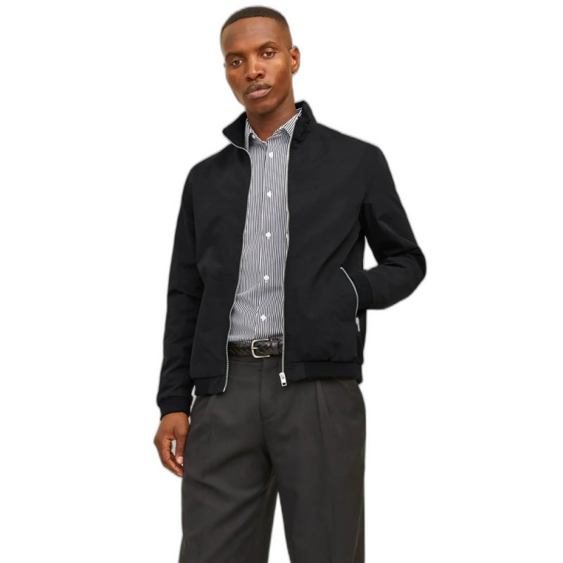 Cazadora Bomber Harrington | Jack&Jones | Poliéster Reciclado Negro