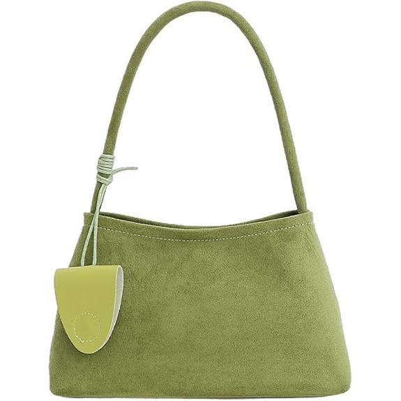 Bolso de hombro estilo hobo de gran capacidad de gamuza sintética de moda para mujer, bolso de hombro minimalista para oficina