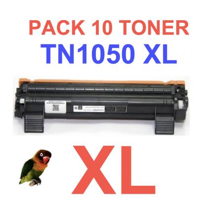 10 Toner Compatibles Brother TN1050 XL TN1050XL (Alta Capacidad Jumbo) Cartucho de Toner TN-1050  (doble capacidad) 2000c 5% DCP1610w DCP1510 DCP 1612w HL 1110 HL-1210w MFC 1910w HL-1212w  Compatible para Brother DCP-1510 DCP-1512 HL-1110 HL-1210W