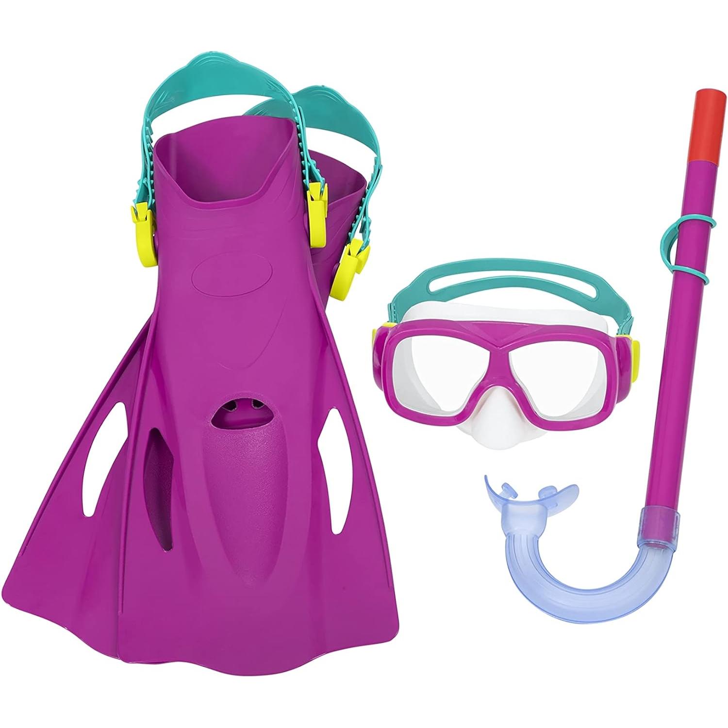 Máscara de Buceo Bestway para Adultos y Niños - Sistema de Respiración Seca - Diadema Ajustable - Vista Amplia