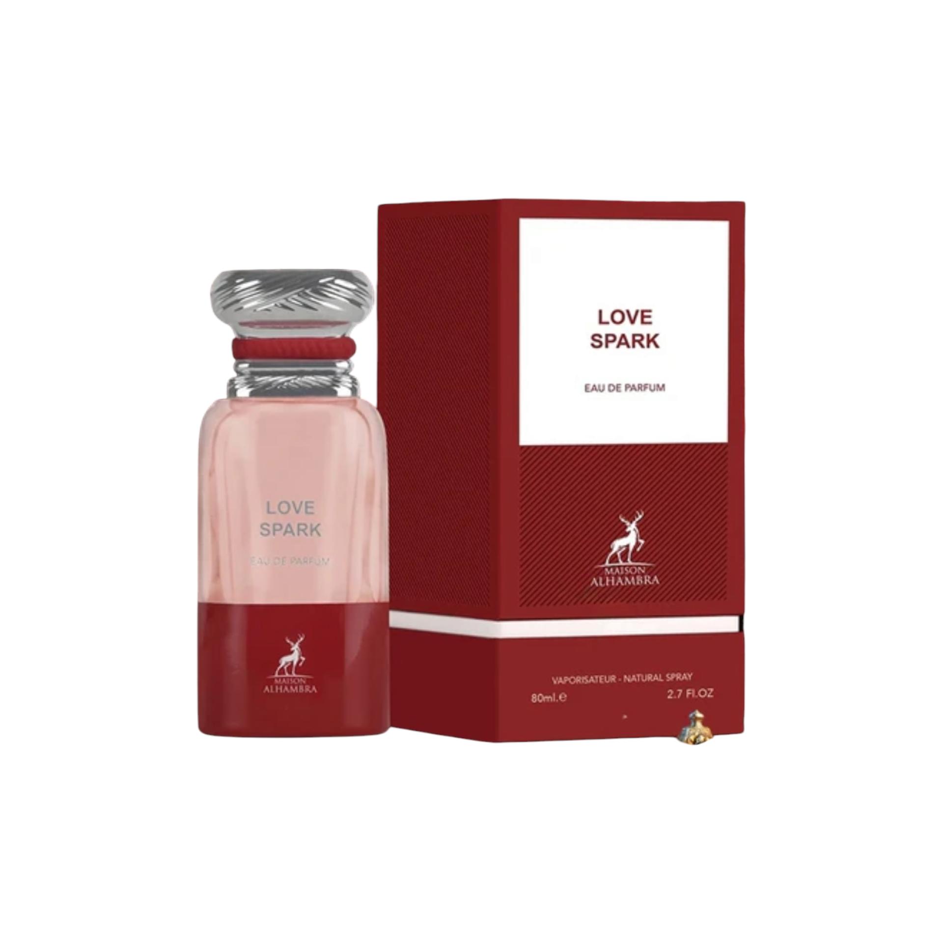 Perfume Love Spark de Maison Alhambra 80 ml - Fragancia Femenina con Notas Florales y Frutales, Ideal para Ocasiones.