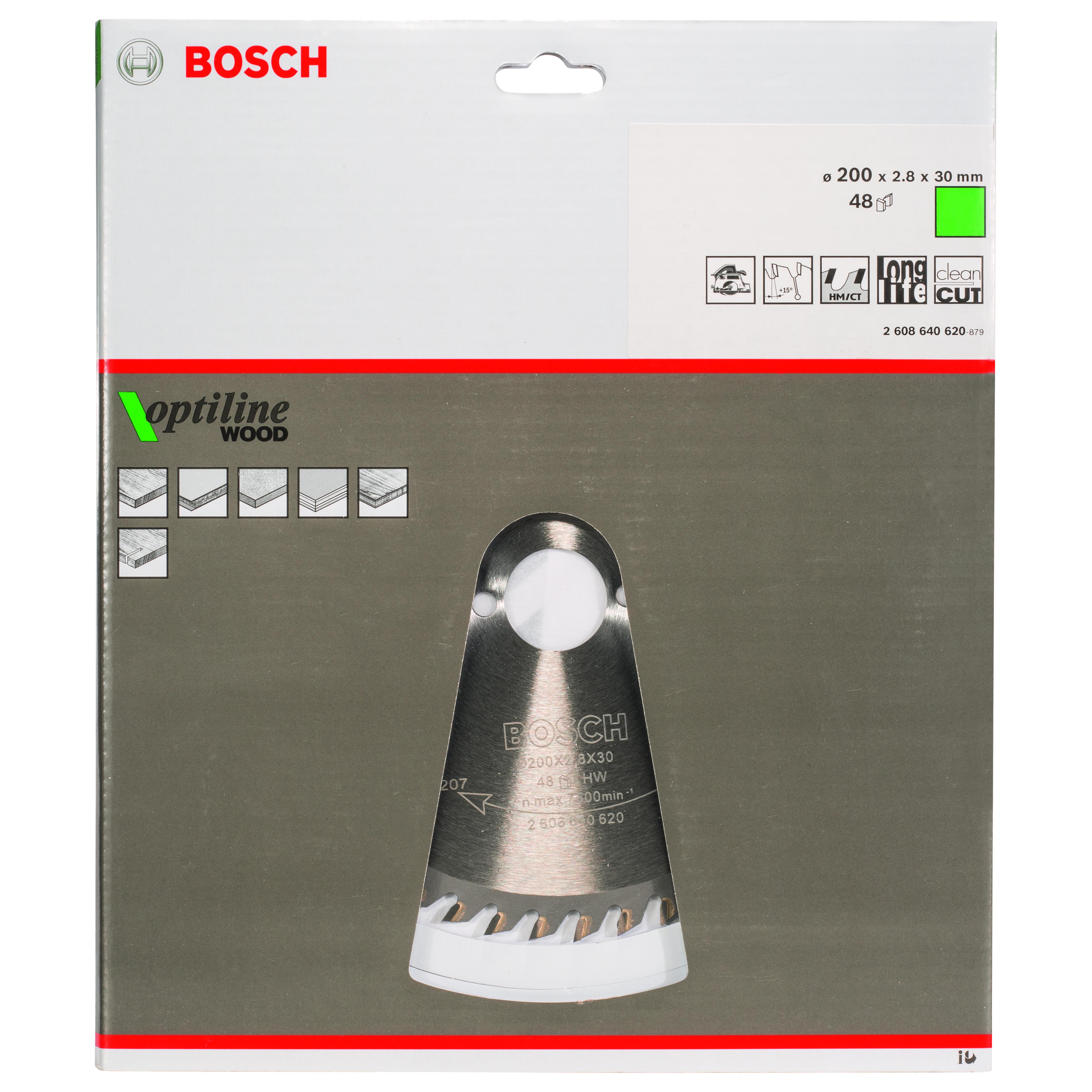 Hoja de sierra circular OP WO H 200x30-48 | BOSCH 2608640620