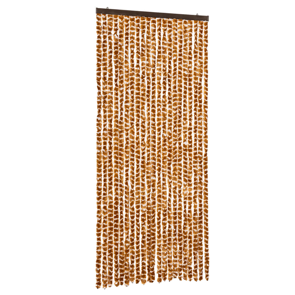 vidaXL Cortina Antimoscas Persiana Chenilla 90x220 cm Color dark brown and beige,  Beige y marrón,  beige y marrón claro y mas