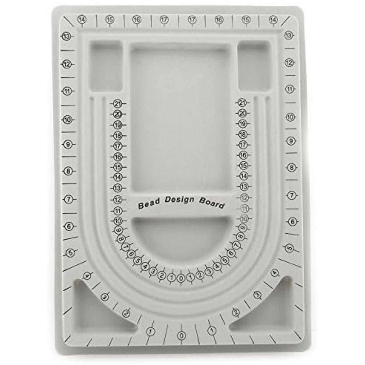 Bandeja para pulseras y collares con cuentas - 24 x 32,8 cm - Bandeja para manualidades con cuentas - Para niñas y diseñadoras de joyas con cuentas para collares - Gris