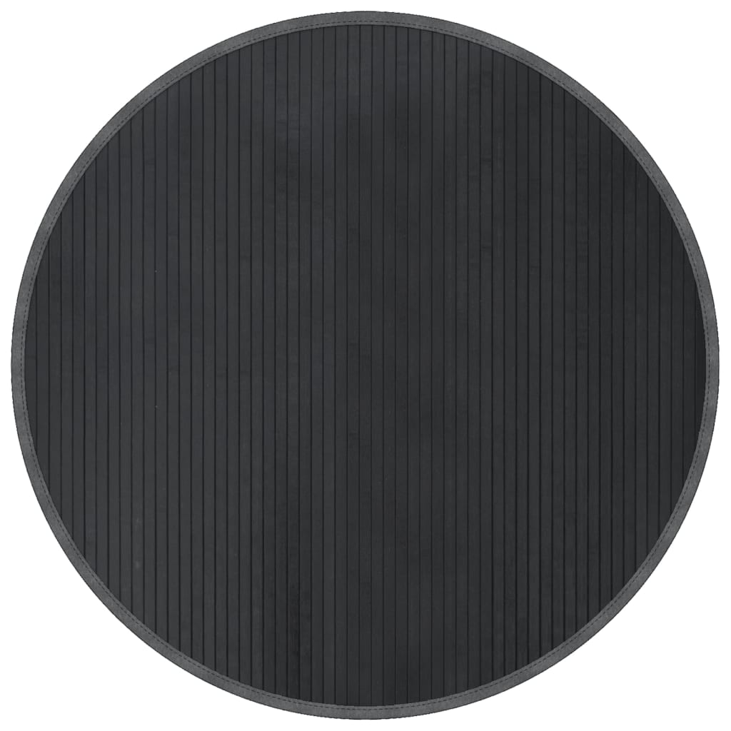 Vidaxl Alfombra Redonda Bambú 100 Cm Color Negro Natural Marrón - Alfombra de Piso para Sala de Estar Dormitorio Habitación Salón