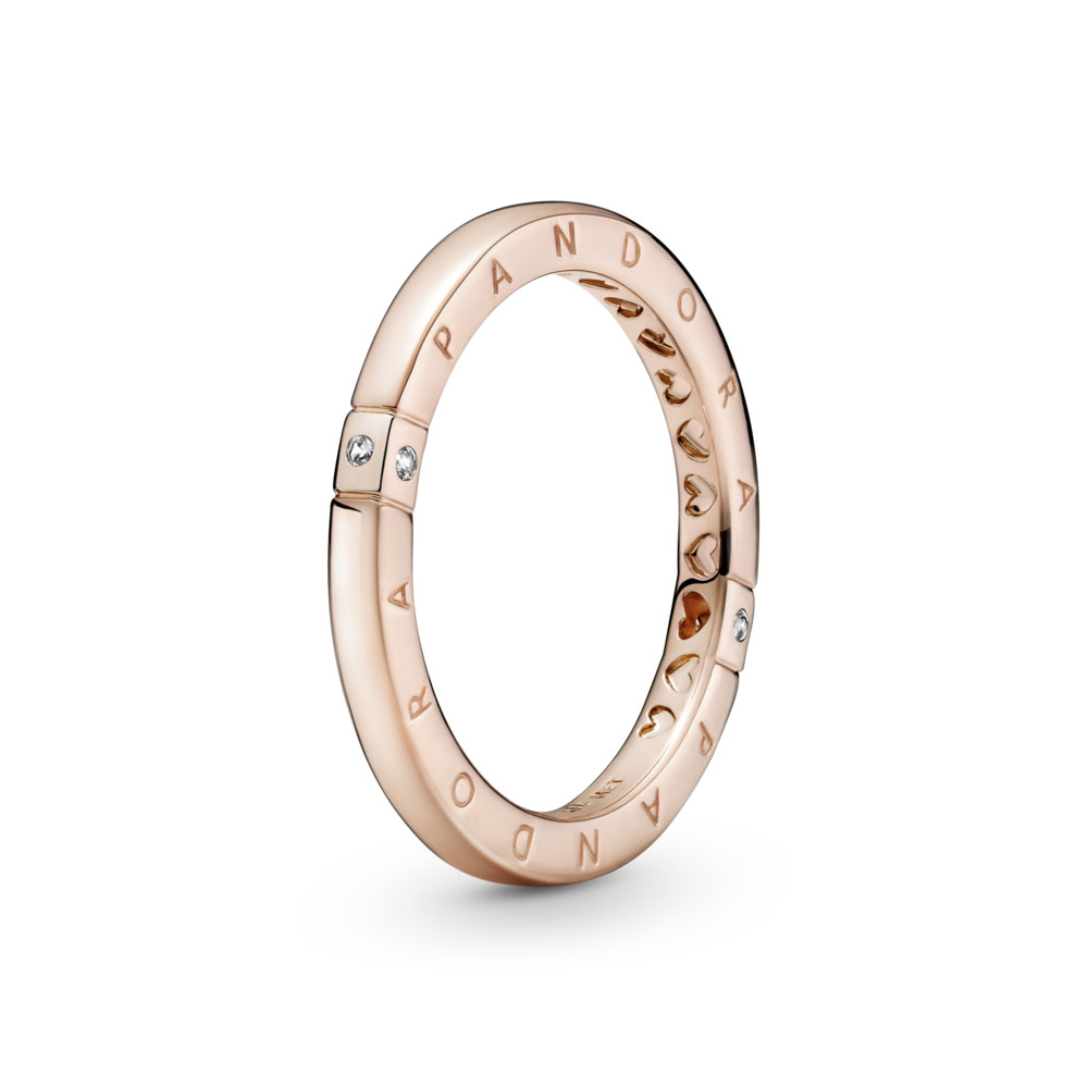 Pandora Pandora Rose Anillo en Pandora Rose Logotipo & Corazones 189482C01 , para Mujer