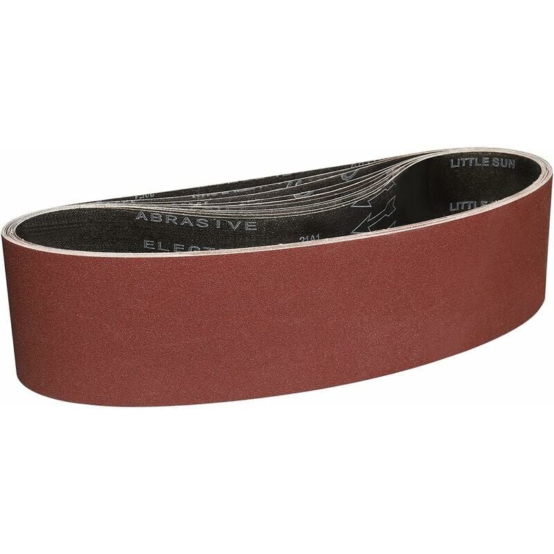 Juego de 10 bandas abrasivas de 100 x 915 mm, grano 120 para lijar y pulir