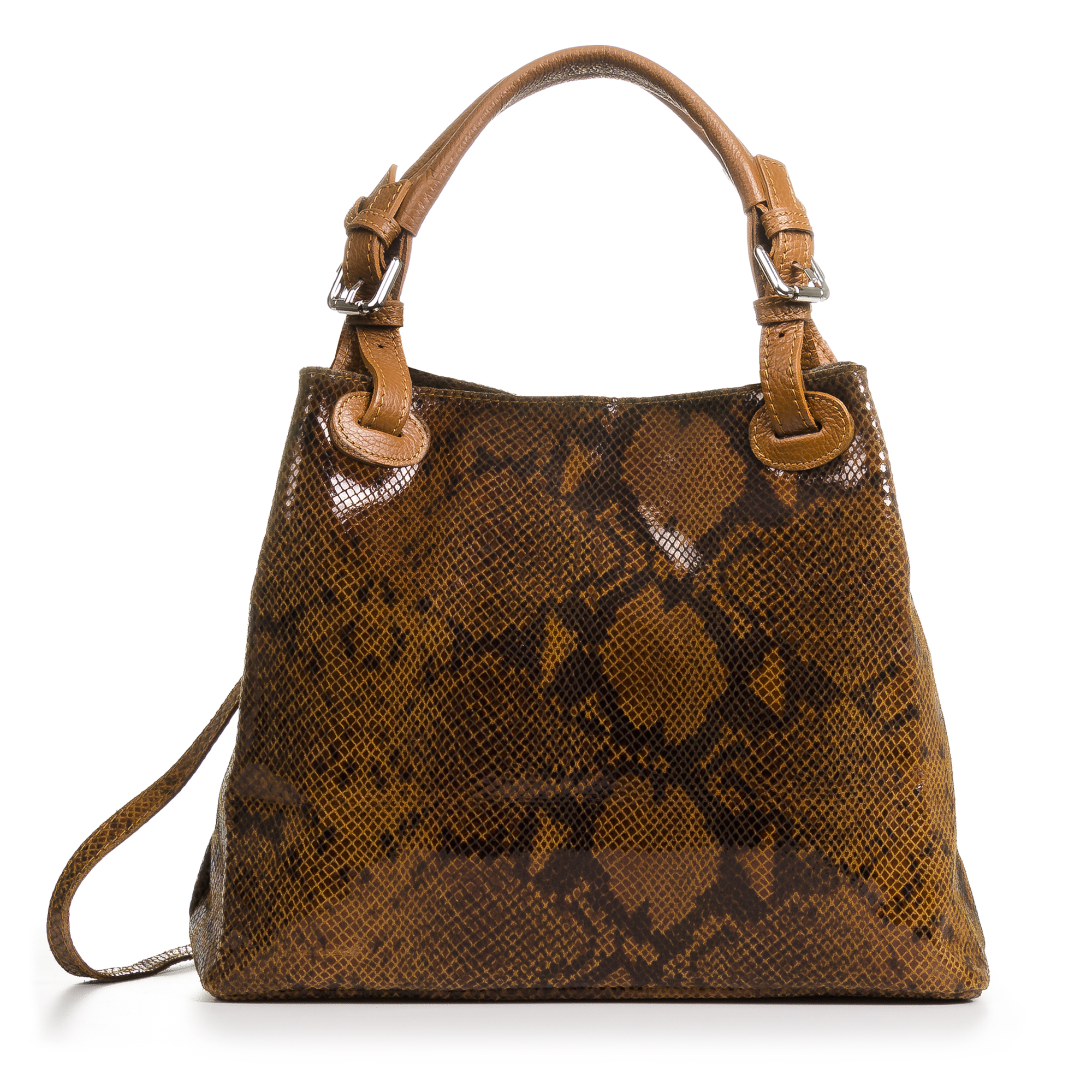 Firenze Artegiani. Emanuela Bolso tote Mujer.Piel auténtica Gamuza Pitón Dollaro . Made in Italy. Vera Pelle Italiana.