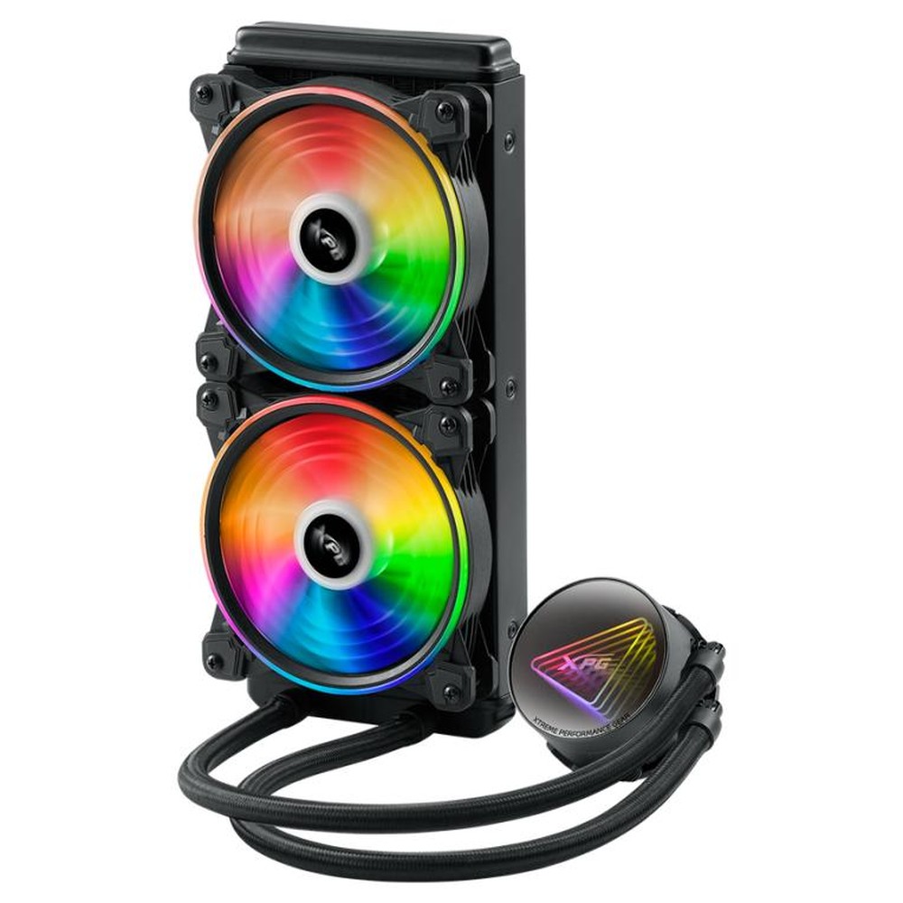 XPG - Sistema de refrigeración líquida todo en uno Levante X 240 mm con radiador de aluminio y 2 ventiladores FDB para procesadores LGA 2066