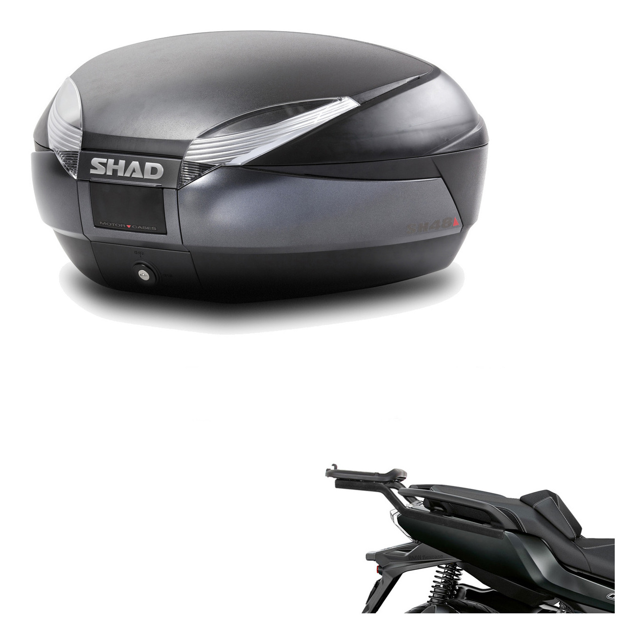 Baul Trasero + Herraje Montaje Sh48 Dark Grey Premium KIT-190562