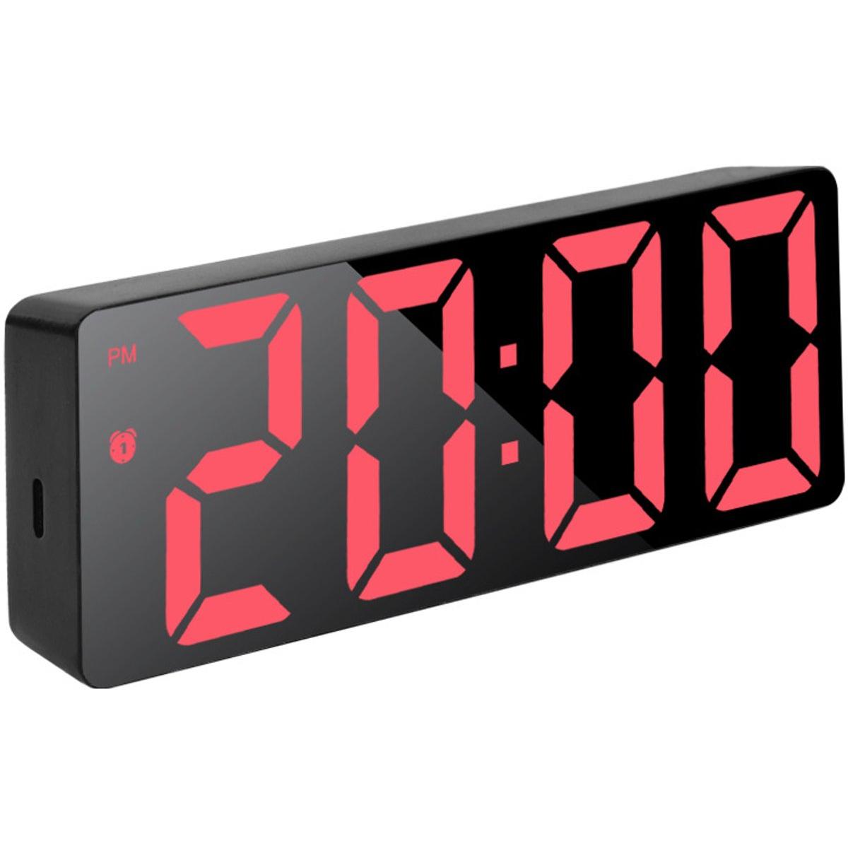 Reloj despertador - reloj despertador digital - reloj - relojes despertadores - Reloj despertador con espejo LED - Reloj despertador digital - Reloj electrónico - Reloj de escritorio con pantalla grande - Reloj despertador - Reloj despertador moderno sile